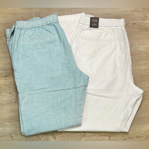 14th & Union Linen Blend Pants Bundle Mens Blue & White Lot 32-34 NWT/NWOT